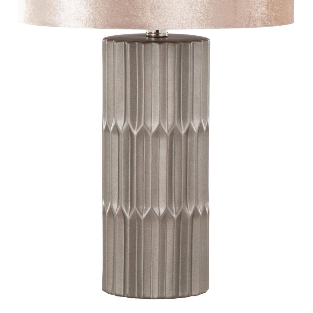 Tania 23" Gray Ceramic Table Lamp with Champagne Shade