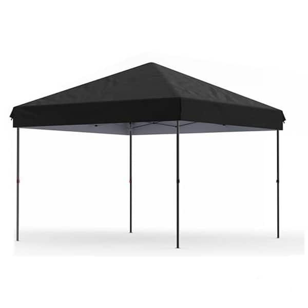 10 ft. x 10 ft. Instant Pop Up Canopy Tent Easy Setup Sun Shelter in Black with Adjustable Height