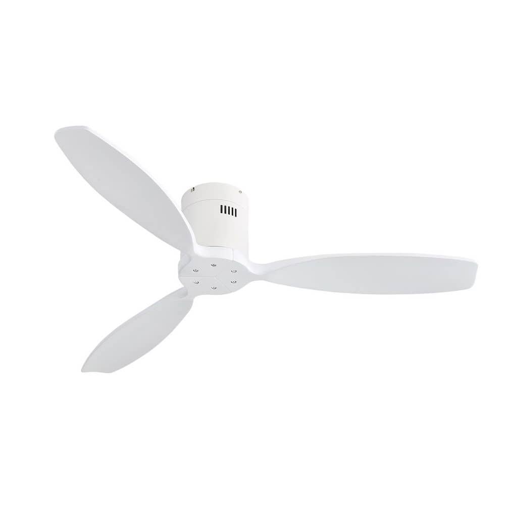 52 In. Indoor White Noiseless 3 Solid Wood Blades Ceiling Fan with Remote Control and Reversible DC Motor price history on PriceWatchPro