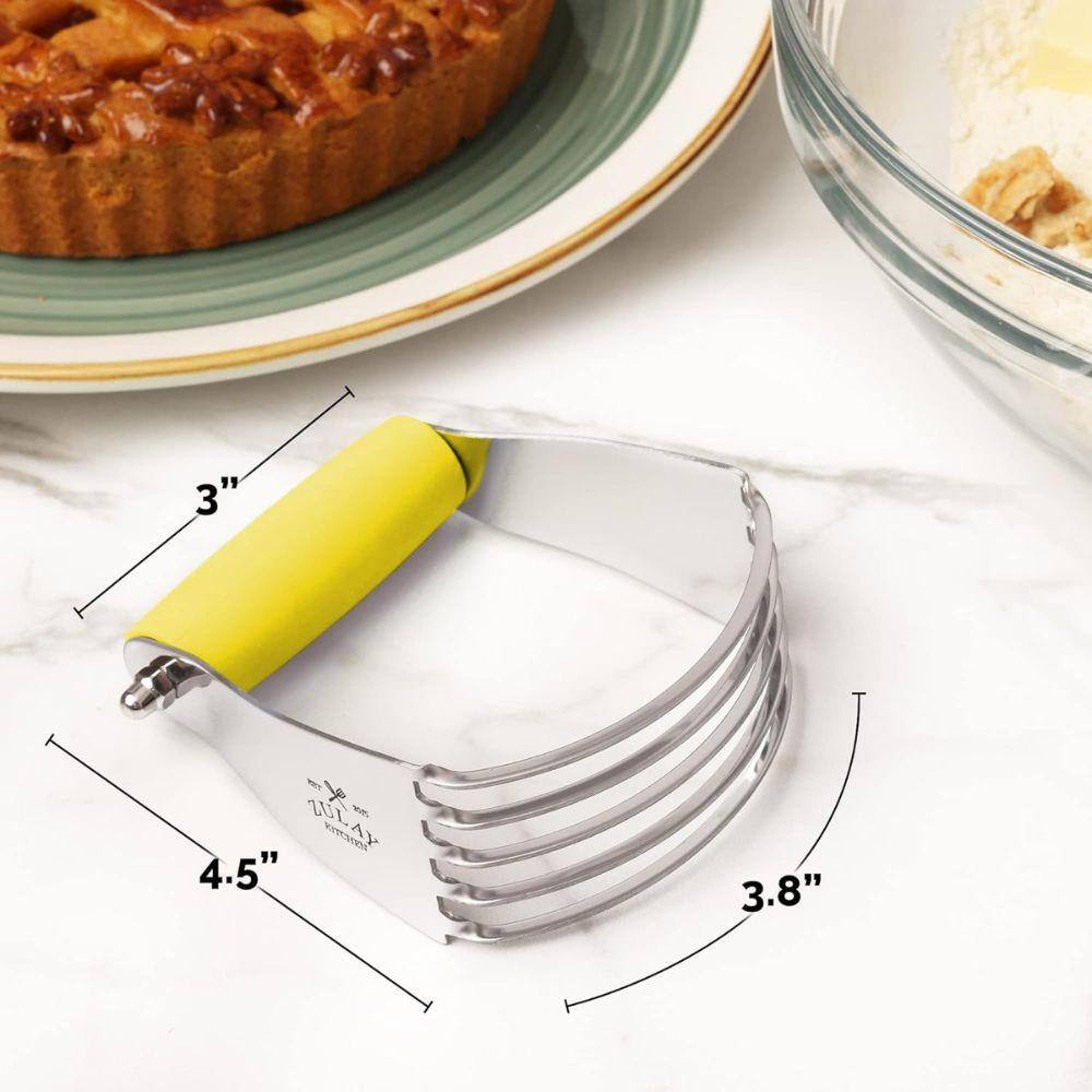Yellow Stainless Steel 5-Blade Pastry Dough Blender