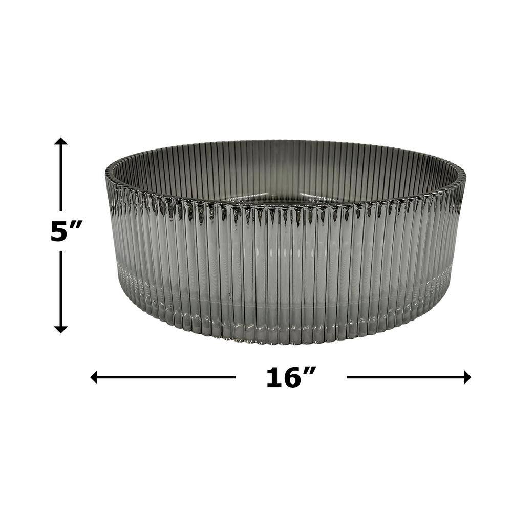 Smoky Gray 16" Tempered Glass Circular Vessel Sink