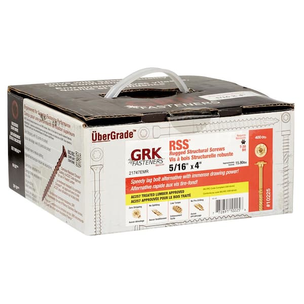 GRK Fasteners 5/16 in. x 4 in. Star Drive Low Profile Washer Head RSS Structural Alternative Lag Wood Screw (400-Pack)