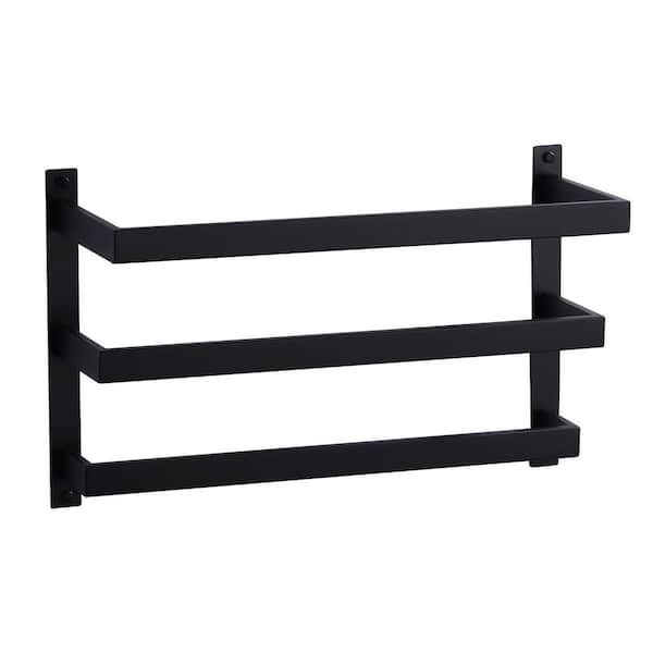 20 in. Stainless Steel Wall Mounted Triple Towel Rack in Matte Black