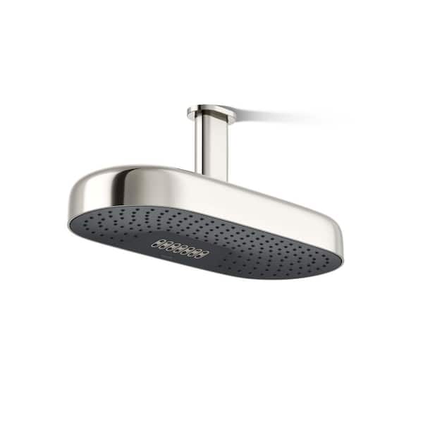 KOHLER Statement Oblong 2-Spray Patterns 2.5 GPM 18 in. Ceiling Mount Rainhead Fixed Shower Head in Vibrant Polished Nickel