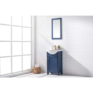 Marian 20 in. W x 16.75 in. D Bath Vanity in Blue with Porcelain Vanity Top in White with White Basin