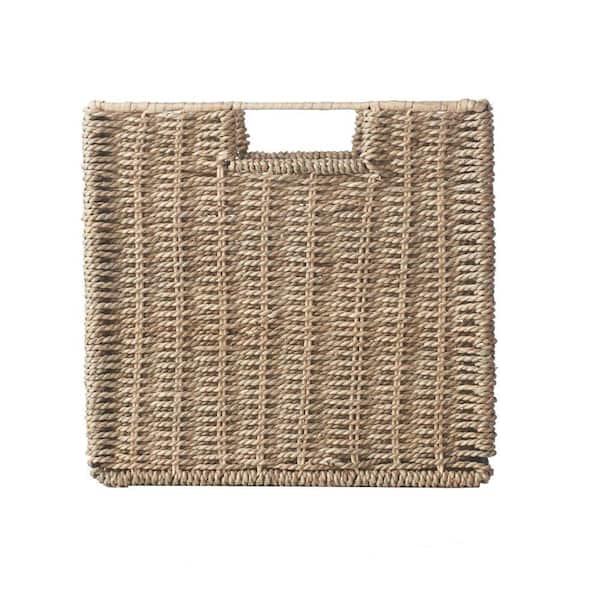 Home Decorators Collection 10.5 in. H x 11 in. W x 11 in. D Brown Wicker Cube Storage Bin 3-Pack