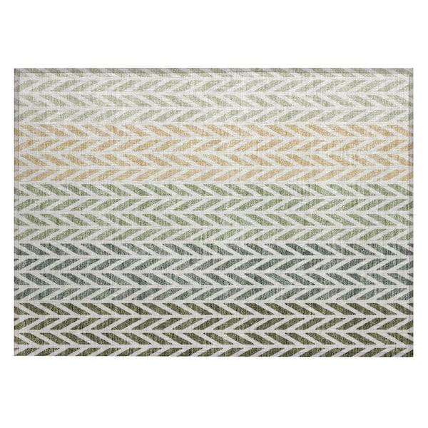 Chantille Machine Washable Indoor/Outdoor Abstract ACN3041 Basil 2 ft. x 3 ft. Accent Rug