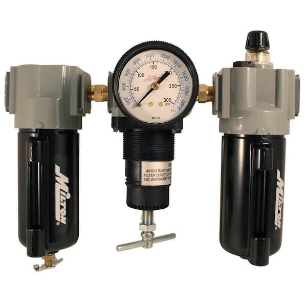 Milton 1/4 in NPT Air Compressor Pneumatic Pressure Regulator Tool Filter Gauge 