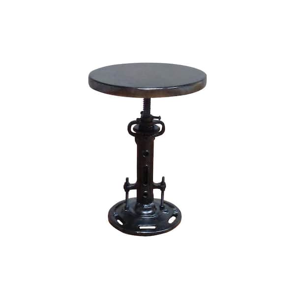 Unbranded Cast Black and Walnut Iron Industrial Strong Wood Stool