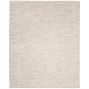 Essentials 8 ft. x 10 ft. Ivory Beige Solid Contemporary Indoor/Outdoor Patio Area Rug