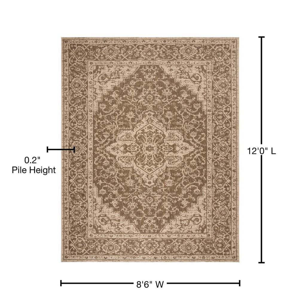 Handmade Beige/Cream Geometric Synthetic Round Rug, 54 in
