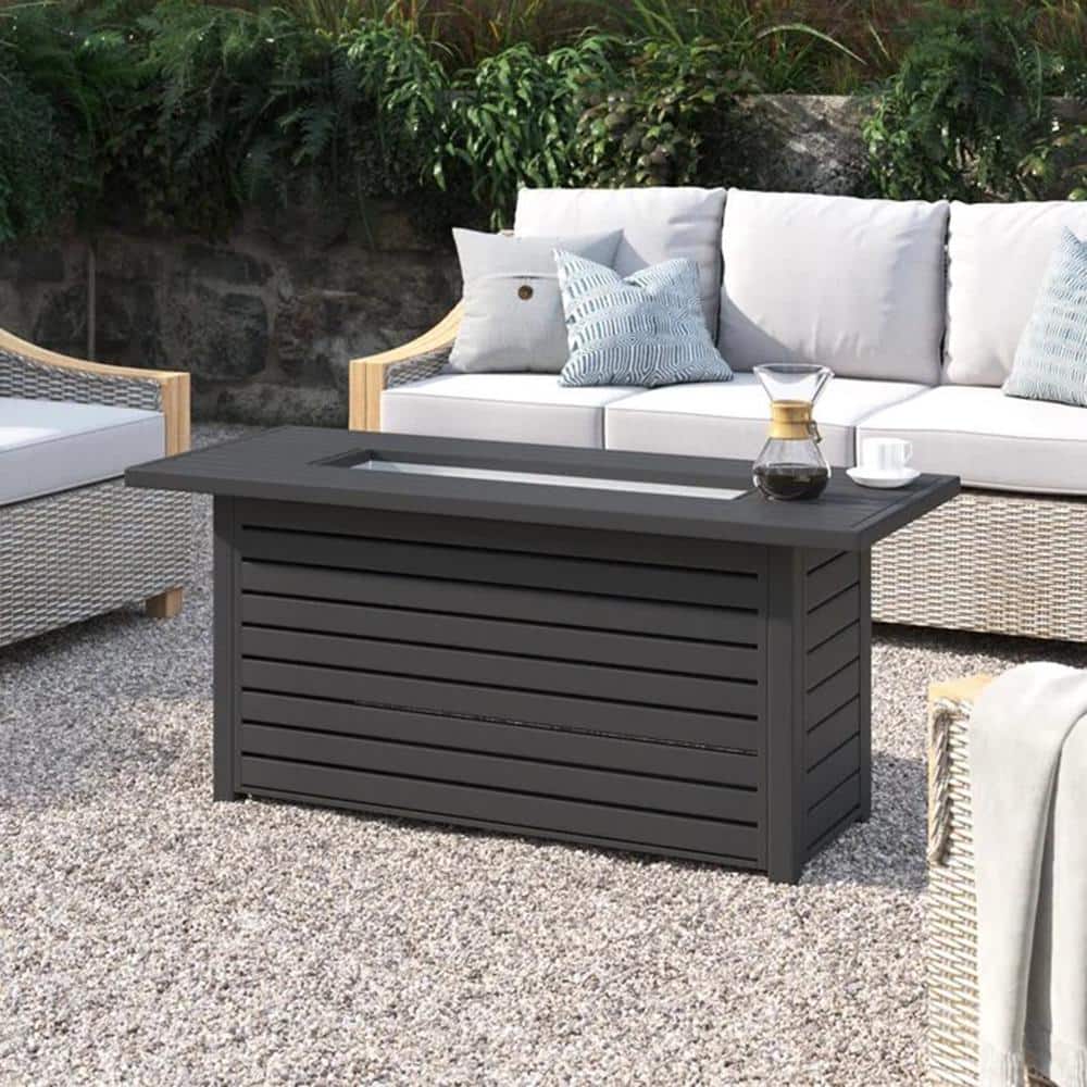 24 in. H x 54 in. W Steel Outdoor Fire Pit Table, Made with Steel Base and 