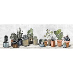 "Succulent Centerpiece" by Marmont Hill Unframed Canvas Nature Wall Art 20 in. x 60 in.