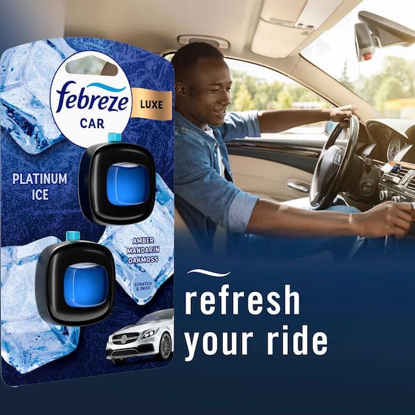 Febreze 0.07 oz. Platinum Ice Scent Car Vent Clip Air Freshener (2-Pack) 003077201051