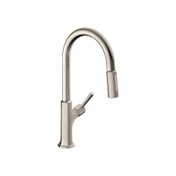 Hansgrohe Locarno Single-Handle Pull Down Sprayer Kitchen Faucet in Brushed Nickel