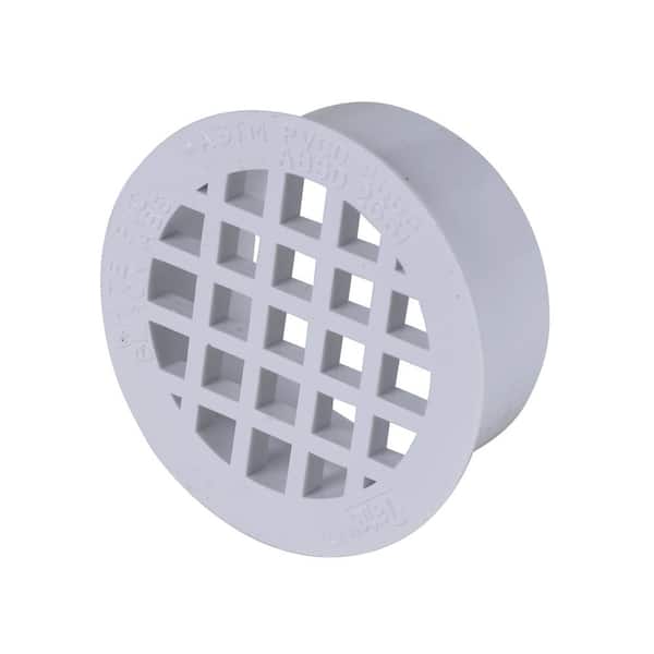 Oatey Round Gray PVC Shower Drain with 4-3/16 in. Round Screw-In Chrome Drain  Cover 423232 - The Home Depot