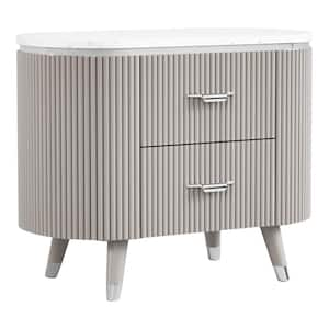 Quill Light Gray 2-Drawer 28.5 in. W Nightstand