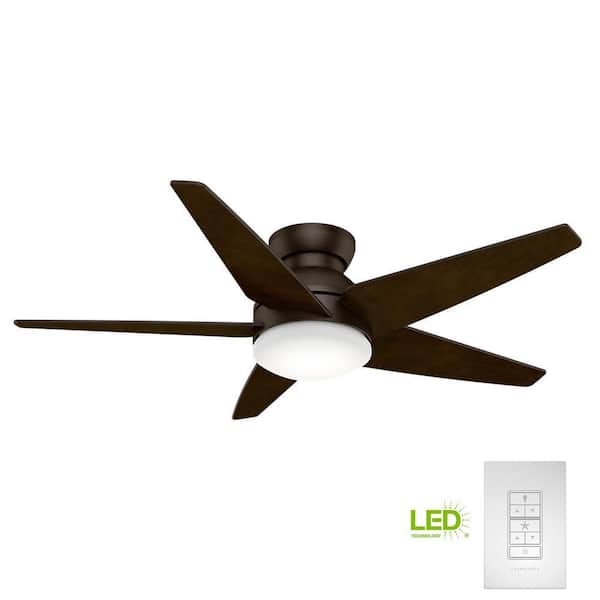 Casablanca Isotope 52 in. LED Indoor Brushed Cocoa Ceiling Fan with Light and Wall Control