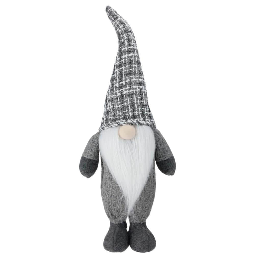 Northlight 10.75 Gray and White Tweed Gnome Table Top Christmas Decoration 