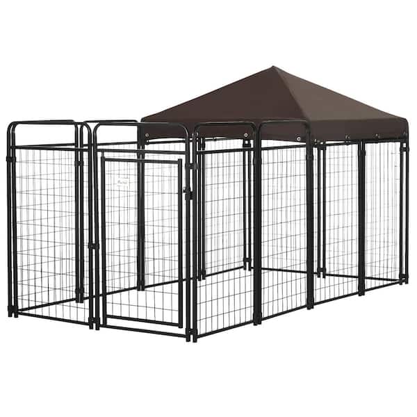 PawHut 9.3 ft. x 4.6 ft. Dog Kennel Outdoor with Extended Run, Dog Playpen, for Medium & Large Dogs