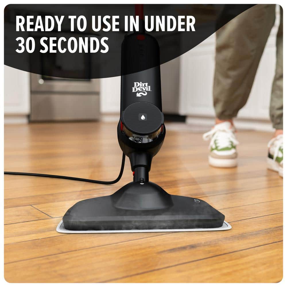 Black Corded Steam Mop for Hardwood and Tile Floors