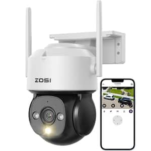 360-Degree PTZ 4 MP 2.5K Wi-Fi Outdoor Wireless Home Security Camera, AI Person Vehicle Detection, Color Night Vision