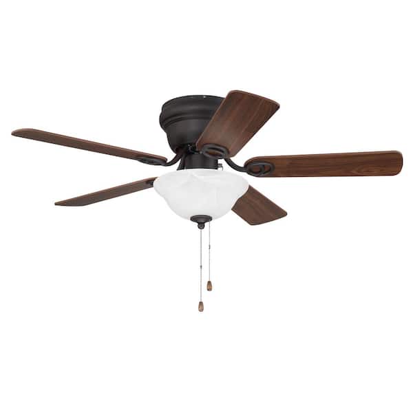 CRAFTMADE Wyman Bowl Kit 42 in. Indoor Oil Rubbed Bronze Hugger 3-Speed Finish Ceiling Fan, Frosted Glass Bowl Light Kit Included