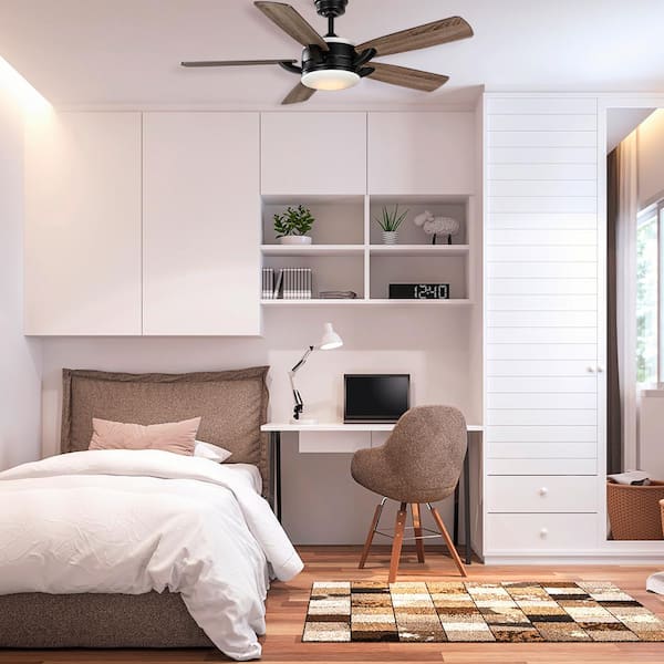 Details about   Home Decorators Colemont 52 in Integrated LED Matte Black Ceiling Fan w/Light 