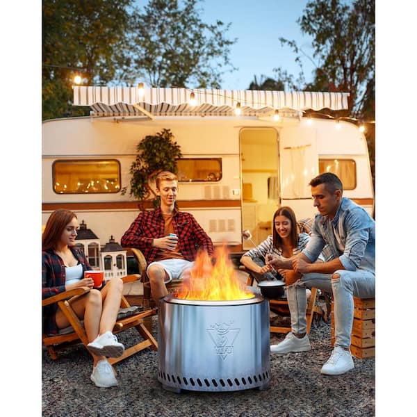 Mximu 19 in. Stainless Steel Smokeless Wood Burning Patio Fire Pit