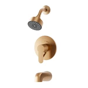 Identity 1-Handle Wall-Mounted Tub and Shower Trim Kit with Diverter Lever in Brushed Bronze (Valve not Included)
