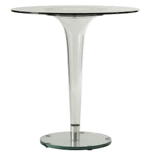 Lonia Modern Clear Glass Pedestal Dining Table Seats 2