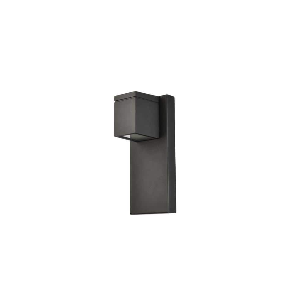 Timeless Home 1-Light Rectangular Black LED Outdoor Wall Sconce
