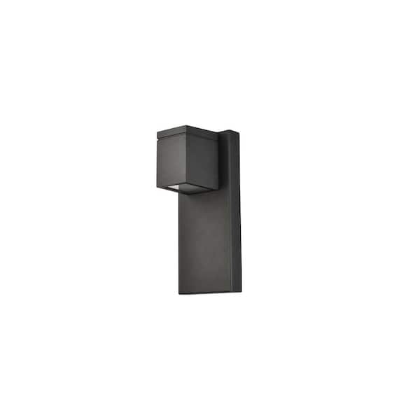 Unbranded Timeless Home 1-Light Rectangular Black LED Outdoor Wall Sconce
