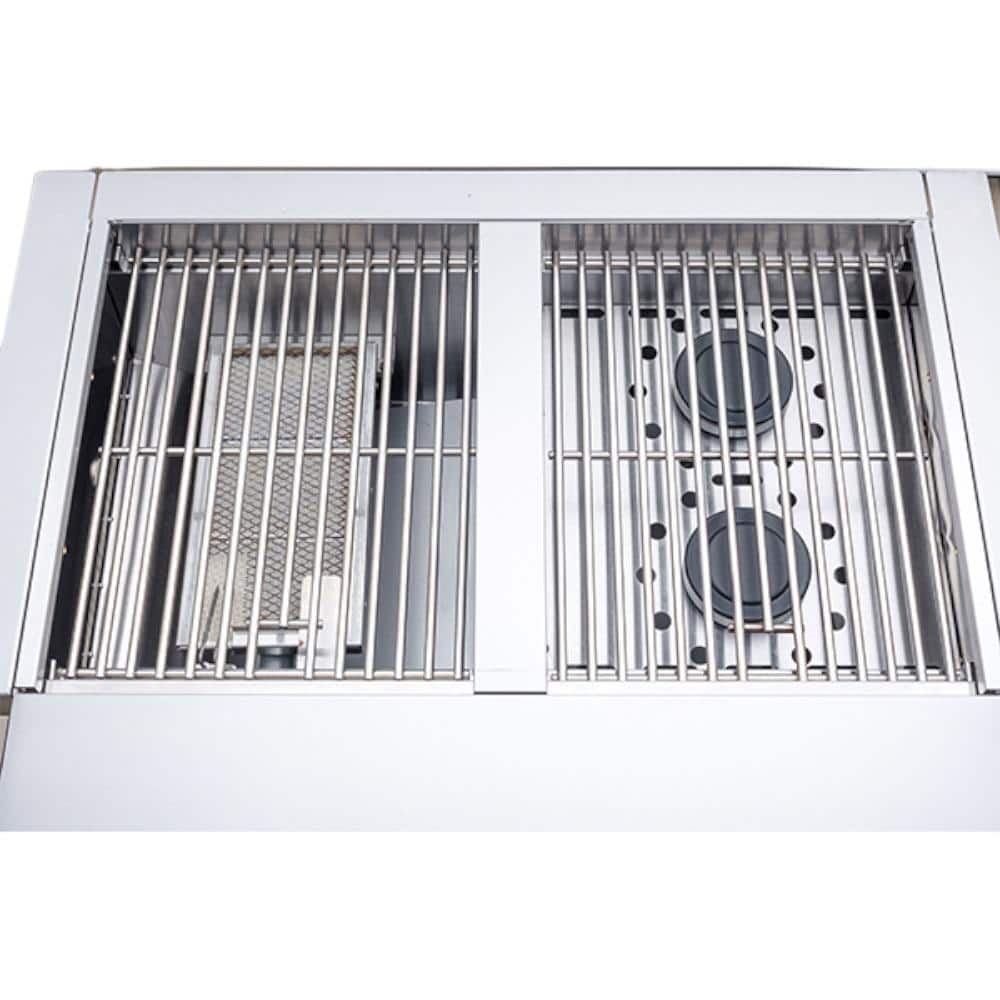 31" Stainless Steel Built-In Natural Gas Grill with Infrared Rotisserie and Side Burner