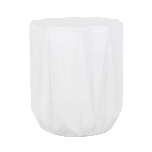 ESILOO Lightweight Concrete Side Table-Modern Outdoor End Table with Hourglass Pedestal, (No Assembly)