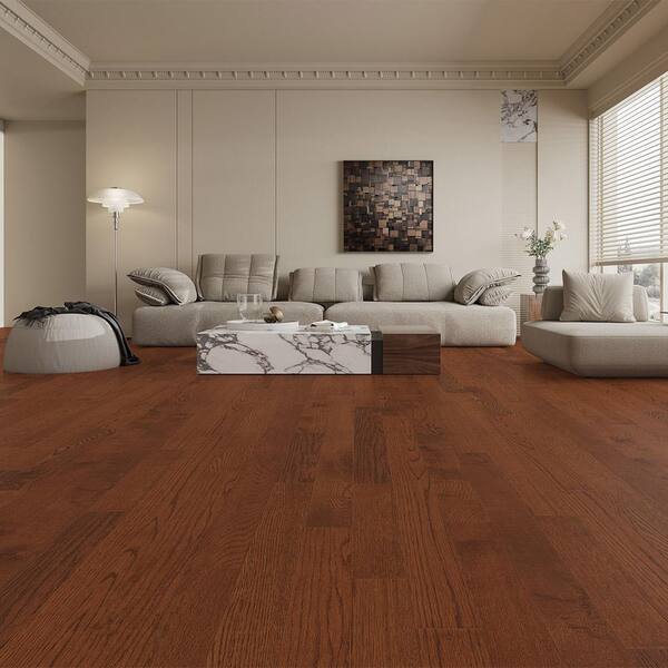 Selkirk Gunstock Oak 3/8 in. T x 3 in. W Tongue and Groove Smooth Engineered Hardwood Flooring (35.34 sq.ft./case)