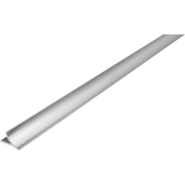 T-Cove 1/2 in. x 8 ft. 2-1/2 in. Connection Wall/Flr Aluminum Hi-Gloss Anodized Silver Molding and Transition Trim