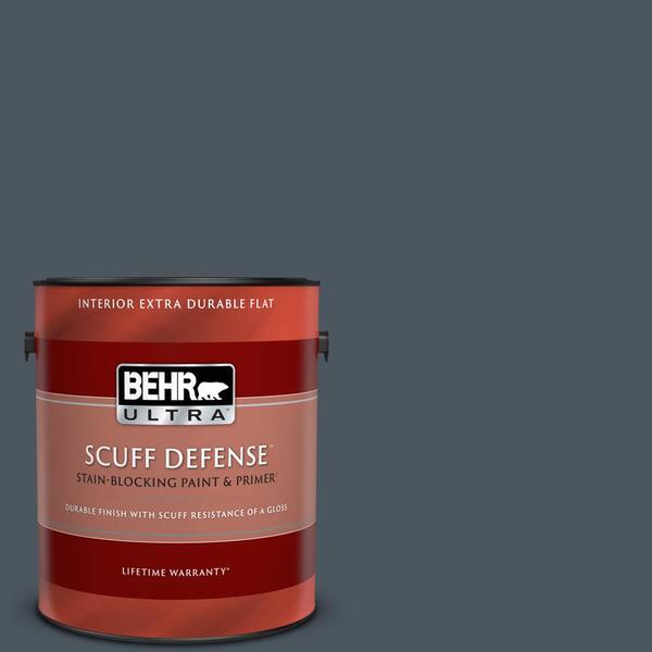 BEHR PREMIUM PLUS 1 gal. #N480-7 Midnight Blue Flat Low Odor