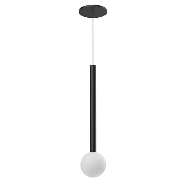 KUZCO Elixir 18 in. 1 Light 8-Watt Black Integrated LED Pendant Light