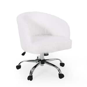 Wellington White Faux Fur Adjustable Swivel Office Chair