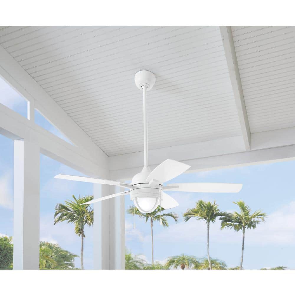 Hampton Bay Seaport II 52 in. Indoor/Outdoor Wet Rated Matte White