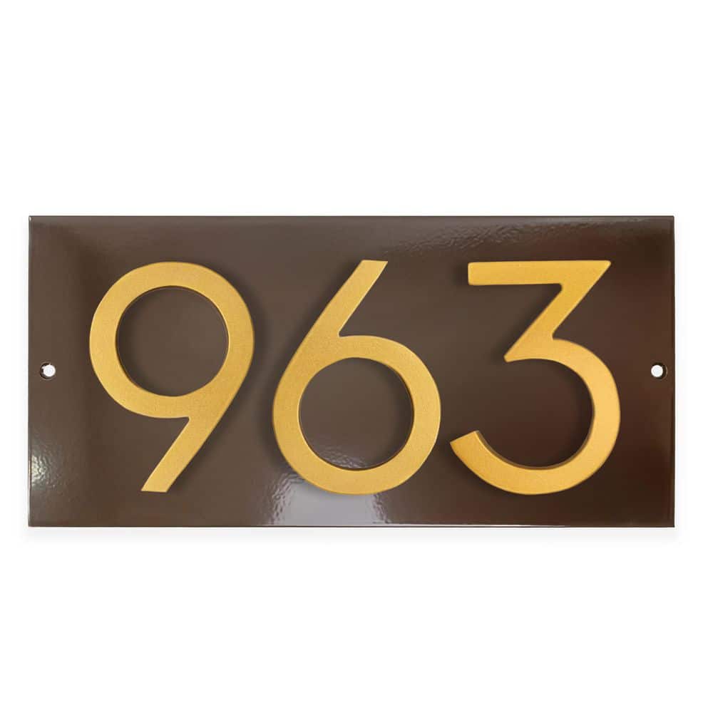 "Horizontal Floating Modern Address Plaque (4"" Numbers-3 Characters)-Roman Bronze/Gold" price history on PriceWatchPro