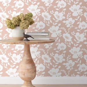 Ava Floral Clay Non-Pasted Wallpaper Roll (Covers 52 sq ft)