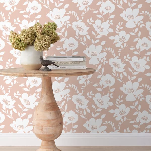 The Company Store Ava Floral Clay Non-Pasted Wallpaper Roll (Covers 52 sq ft)