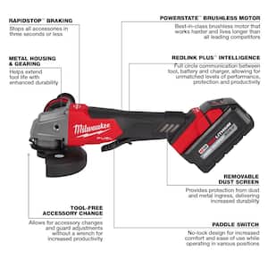 M18 FUEL 18V Lithium-Ion Brushless Cordless 4-1/2 in./5 in. Grinder with 1 in. SDS Plus D-Handle Rotary Hammer