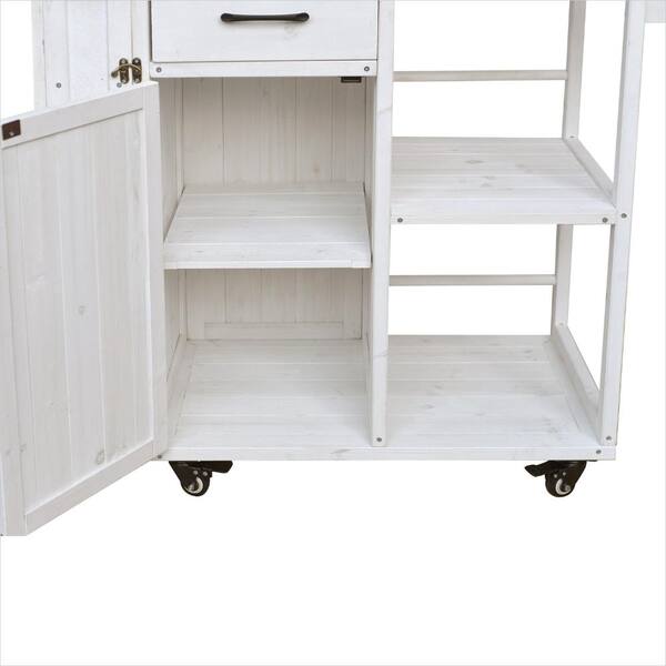 Sunjet Fir Wood Outdoor Prep Station with Stainless Steel Top
