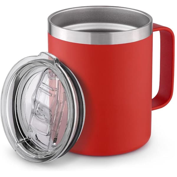 Zulay Kitchen 12 oz. Insulated Stainless Steel Coffee Mug with Lid - Brick Red
