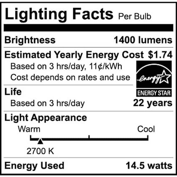 LED-BR30HO-4K Cool White 4000K - 1400 lumens, 14 watts, 120 volts, 100W  BR30 Incandescent Equivalent