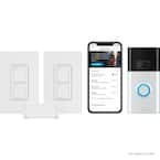 Caseta Wireless Smart Lighting Switch (2-Count) Starter Kit with Ring 1080p Smart Video Doorbell Camera (2020 Release)