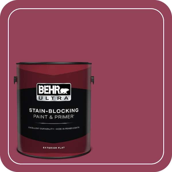 BEHR ULTRA 1 gal. #110B-7 Raspberry Pudding Flat Exterior Paint & Primer
